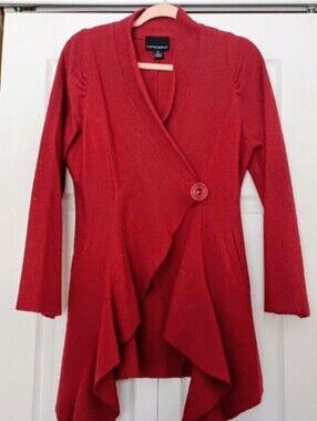 Boiled Red Wool Cardigan